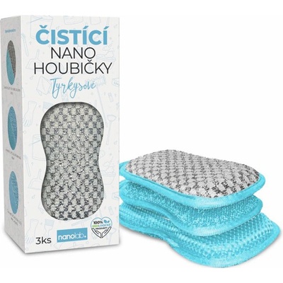 Nanolab Čistiace nano hubky tyrkysové 3 ks
