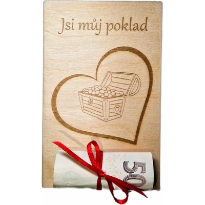 Dřevěné přání - Jsi můj poklad