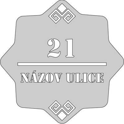 Domové číslo, vzor 004, materiál: hliník