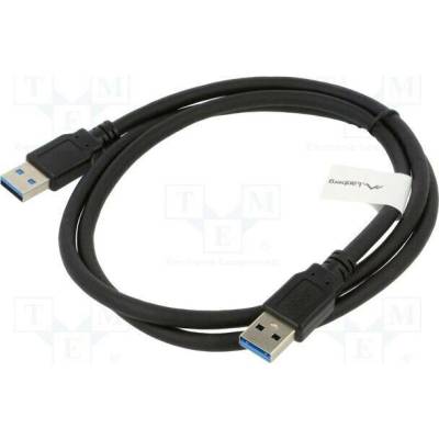 Lanberg CA-USBA-30CU-0010-BK USB 3.0, USB A vidlice, z obou stran, niklovaný, 1m, černý