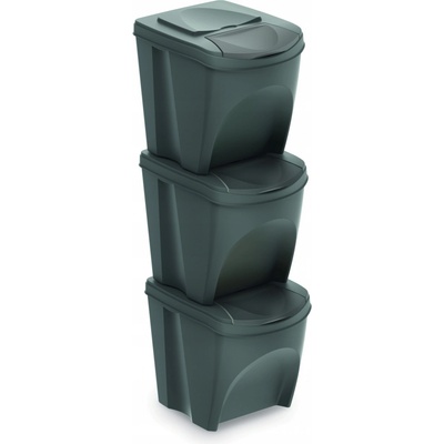 Prosperplast SORTIBOX 3 x 25 l šedý kámen