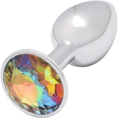Sunfo - метален анален плъг с жълт камък (сребро)