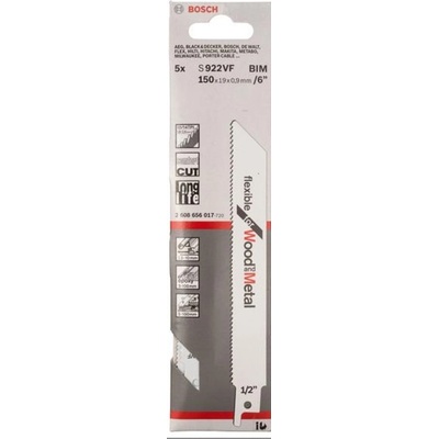 BOSCH Pílový list pre chvostovky S 922 VF Flexible for Wood and Metal, 5 ks 2608656017