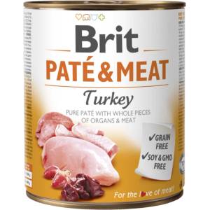 Brit Pate & Meat Turkey - Консерва с 26% пуешко и 44% пилешко месо 800 гр