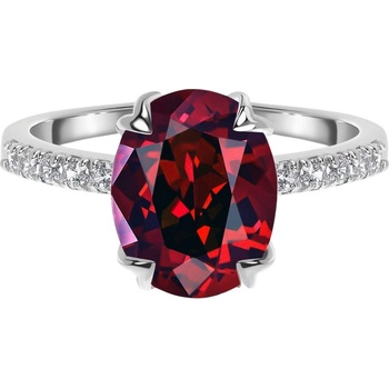 Silenti Jewelry Сребърен пръстен "Гранат" - 8 - 57мм (18.1мм диам. )