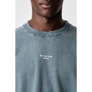 Drôle de Monsieur уголемена тениска мъжка от памук Classic Slogan (M.TS202.CO248)