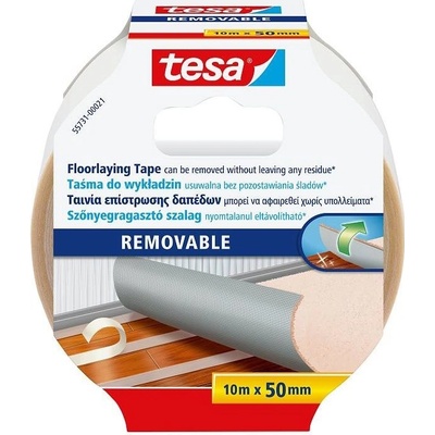tesa Obojstranná kobercová lepiaca páska 10 m x 50 mm biela