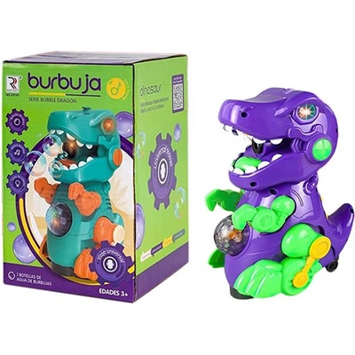 Dinosaurus s bublifukem hudbou a LED světly 21 cm