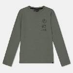Farah Детска тениска Farah Unisex Kids Stackd Print Long Sleeve T-Shirt - Tweed Green