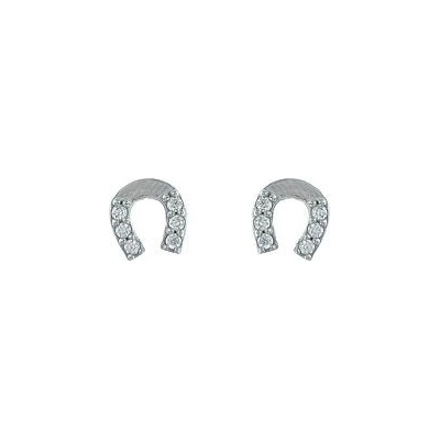 Infinitysilver stříbrné náušnice podkovy se zirkony 438412