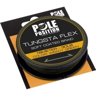 POLE POSITION šňůra Tungsta Flex Coated Braid 18m 30lb Weedy Green