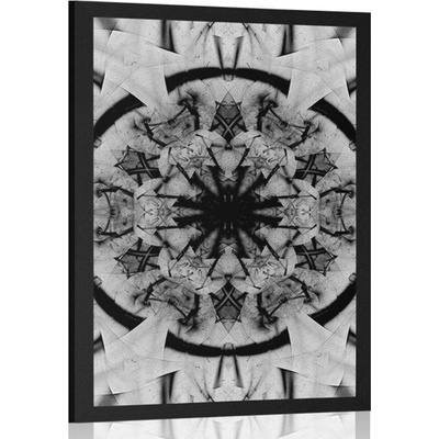 Plakát abstrakce Mandaly v černobílém provedení - 40x60 white