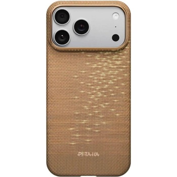PITAKA Magsafe Калъф за iPhone 17 Pro Max, Pitaka Edge Golden Glint Case, Златист (KI1707AG)