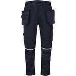 Portwest wx2 cd845 eco craft КОБУР / Панталон от еластичен кепър с талия, къс - тъмносин uk 32/eu 48 (cd845nvs32)