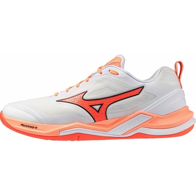 Mizuno Wave Stealth ELITE White/Lava Orange
