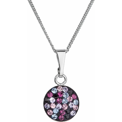Pavona Strieborný náhrdelník so Swarovski kryštálmi okrúhly fialový 32086.3 magic violet