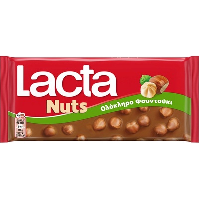 Lacta Nuts mléčná s celými lískovými oříšky 100 g