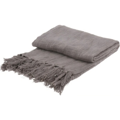 Home Styling Collection Přehoz na postel s třásněmi, 130 x 170 cm, šedá šedá