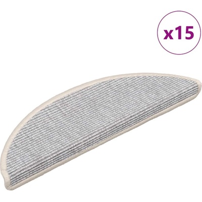 vidaXL Изтривалки за стълби, 15 бр. , 56x17x3 см, сребърни, полукръгли