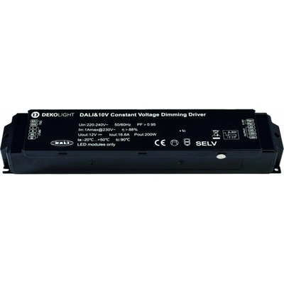 Deko-Light napájení BASIC, DIM, CV, 200AD-12V, DALI-Bus / Push / 1-10V konstantní napětí 0-16700 mA IP20 stmívatelné 12V DC 200,00 W 862160