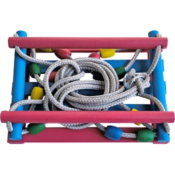 S-Sport Дървена люлка, цветна синя/червена s-sport