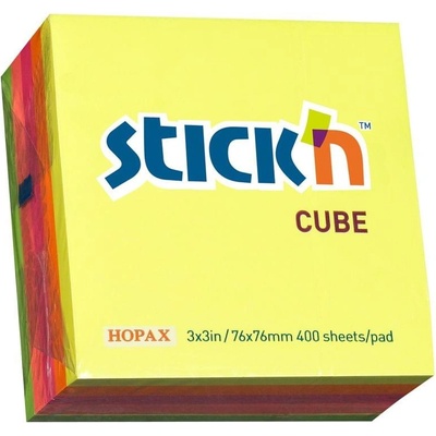 Stick`n Stick'n Самозалепващи се листчета, 76 x 76 mm, неонови, 5 цв (1040120190)