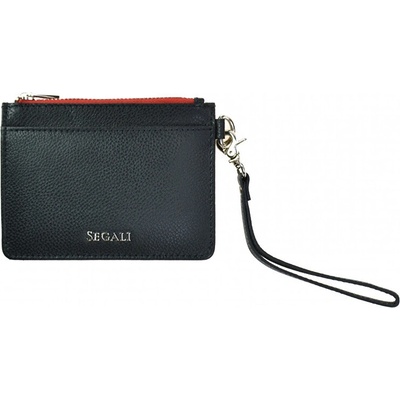 Segali Kožená mini peňaženka kľúčenka 7290 A Black