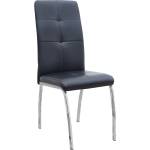 TopMebel Трапезен стол Alma TopMebel от PU кожа в черен цвят с метални хромирани крака 42x53x97cm