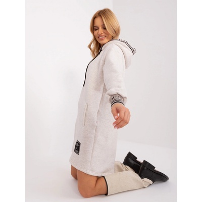 Mikinové šaty s vreckami RV-TU-9224.95P light beige