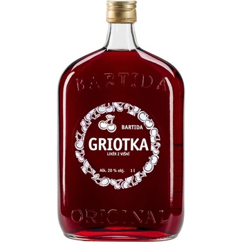 Bartida originál Griotka višňový likér 20% 1 l (čistá fľaša)