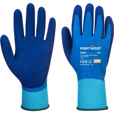 Portwest liquid pro ap80 / Латексови водоустойчиви ръкавици - сини l (ap80b4rl)