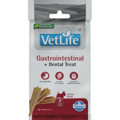 Vet Life FARMINA Dental Treat Gastrointestinal Mini 60 g 7 ks Dentálna maškrta pre psov