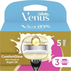 Gillette VENUS ComfortGlow с арганово масло, резервни ножчета, 3 бр