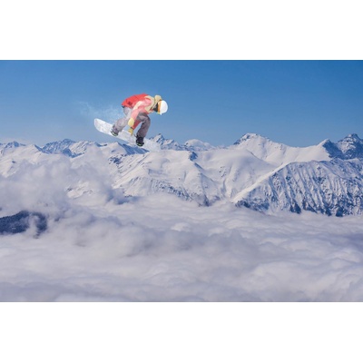 DIMEX ART Флизелинов фототапет летящ сноубордист в планината 375 x 250 см