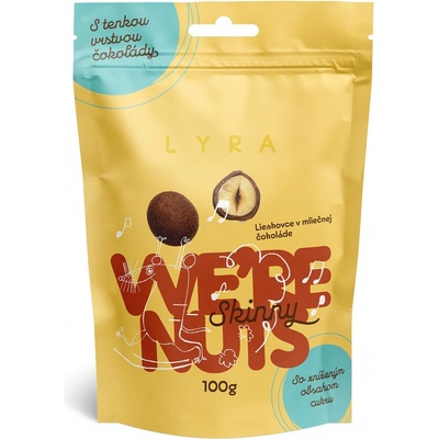 LYRA WE´RE NUTS Piemontské lieskovce v mliečnej čokoláde 100 g