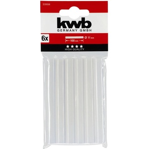Kwb ПАТРОНИ ЗА ТОПЛО ЛЕПЕНЕ 6 БР ПРОЗРАЧНИ Ф 11 Х 100 mm kwb (4009315390062)