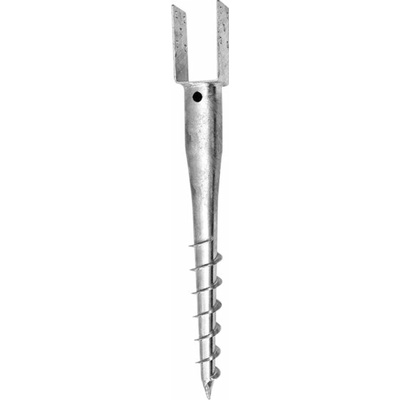 Zemný vrut "U" 81x60x100mm hr. 4mm, dĺžka skrutkovice 600mm, pozink