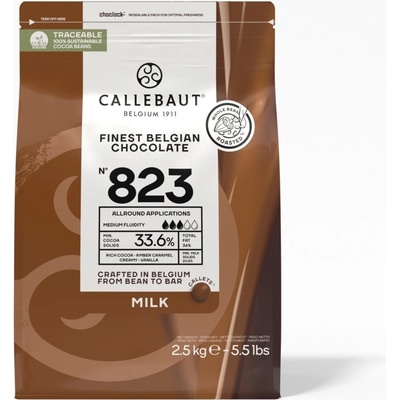 Callebaut 823 mléčná čokoláda 33,6% 2,5 kg