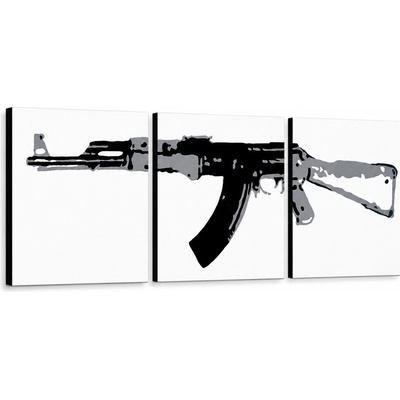 Ručne maľovaný POP Art obraz Kalashnikov - 120x40 cm