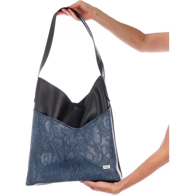 Lovemusic dámská kabelka City Shopper Modré 3D květy Modrá