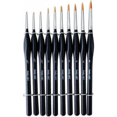 Daily ART Štětce kulaté syntetické 10 ks sada ergonomický úchop – Sleviste.cz