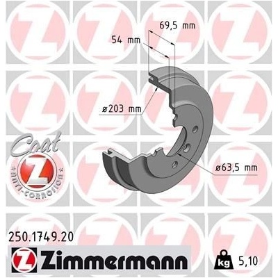 Brzdový buben ZIMMERMANN 250.1749.20 250.1749.20