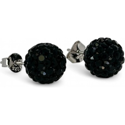 Rafity stříbrné náušnice s černým safírem E0190PZ-15