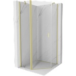 Mexen Mist петстенна сгъваема душ кабина 80 x 80 см, прозрачна, златна четка - 8A8-080-080-55-00 (8A8-080-080-55-00)