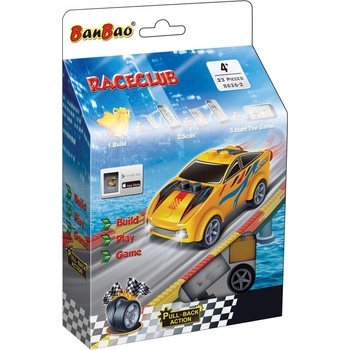 BanBao Конструктор Бан Бао - Мини количка пул бек - жълта - 26 части (b8626-2)