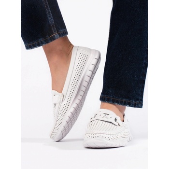 Goodin Originální bílé mokasíny dámské bez podpatku