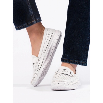 Goodin Originální bílé mokasíny dámské bez podpatku