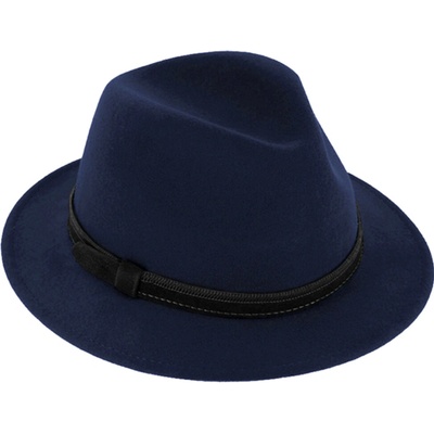 Fiebig Headwear since 1903 Cestovní voděodolný klobouk vlněný s menší krempou a ušní klapky modrý