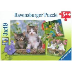 Ravensburger Verlag Ravensburger Kinderpuzzle - 08046 Süße Samtpfötchen - Puzzle für Kinder ab 5 Jahren, mit 3x49 Teilen