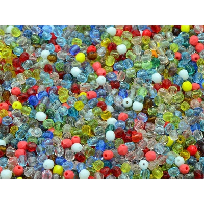 Glass beads, s.r.o. Broušené korálky - ohňovky 3 mm mix - barev Balení: 600ks